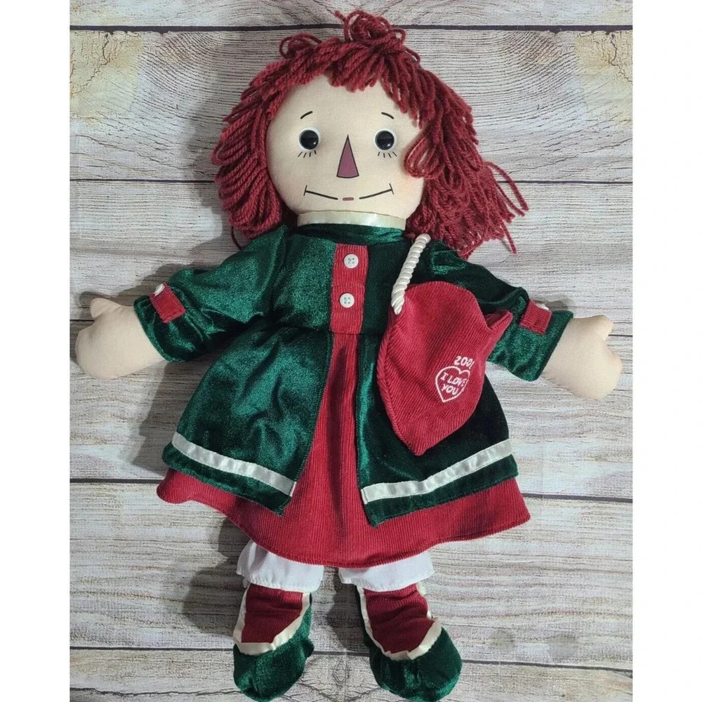 Vintage Applause Plush Holiday Keepsake Raggedy Ann Cloth Rag Doll 17" 2001